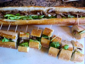 salty pork with sandwich